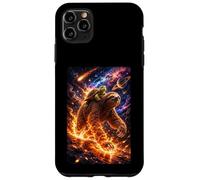 Funny Turtle Riding Sloth in Cosmic Galaxy Space UFO Coque pour iPhone 11 Pro Max