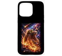 Funny Turtle Riding Sloth in Cosmic Galaxy Space UFO Coque pour iPhone 15 Pro Max