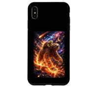 Funny Turtle Riding Sloth in Cosmic Galaxy Space UFO Coque pour iPhone XS Max