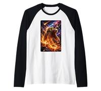 Funny Turtle Riding Sloth in Cosmic Galaxy Space UFO Manche Raglan