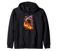 Funny Turtle Riding Sloth in Cosmic Galaxy Space UFO Sweat à Capuche
