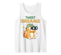Funny Tweet Dreams Mignon Chat Oiseau Observer Les Tout-Petits Débardeur