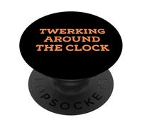 Funny Twerking Around The Clock Silly Dance Anti-Work Joke PopSockets PopGrip Adhésif