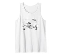 Funny UFO Bearded Dragon Western Alien Vintage 90s Wild West Débardeur