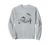 Funny UFO Bearded Dragon Western Alien Vintage 90s Wild West Sweatshirt