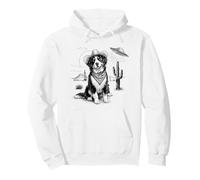 Funny UFO Bernese Mountain Dog Alien Vintage 90s Wild West Sweat à Capuche