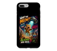 Funny UFO Cat Alien Abduction Retro Comic Design Coque pour iPhone 7 Plus/8 Plus