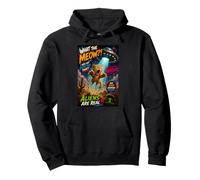 Funny UFO Cat Alien Abduction Retro Comic Design Sweat à Capuche