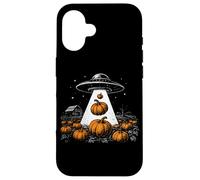 Funny UFO Invasion Pumpkin Alien Meme Science-Fiction Coque pour iPhone 16