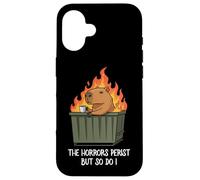 Funny Unbothered The Horrors Persist But So Do I Capybara Coque pour iPhone 16