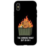 Funny Unbothered The Horrors Persist But So Do I Capybara Coque pour iPhone X/XS
