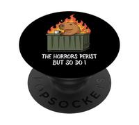 Funny Unbothered The Horrors Persist But So Do I Capybara PopSockets PopGrip Adhésif