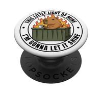 Funny Unbothered This Little Light of Mine Shine Capybara PopSockets PopGrip Adhésif