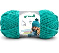 Funny Uni Chenille Soft Crochet Wool-Soft & Skin-Friendly 100% Polyester-1 x 100g/120m Ball-Needle Size 5-6,Emerald