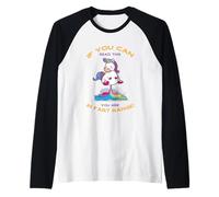 Funny Unicorn Graphic for Women & Kids If You Can Read This Manche Raglan