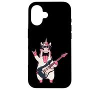 Funny Unicorn Guitare Rock Musique Animal Graphique Playful Sharp Coque pour iPhone 16