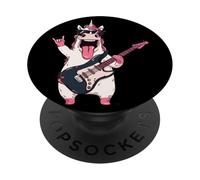 Funny Unicorn Guitare Rock Musique Animal Graphique Playful Sharp PopSockets PopGrip Adhésif