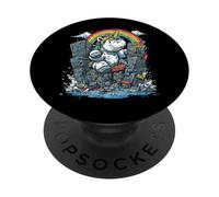 Funny Unicorn Rainbow Kaiju Monster Japonais PopSockets PopGrip Adhésif