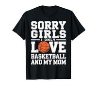 Funny Valentine I Only Love Basketball and My Mom Valentine T-Shirt