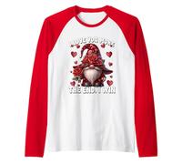 Funny Valentines Heart GNOME I Love You More The End I Win Manche Raglan