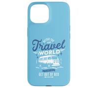 Funny Van Travel Camping Life Get Out of Bed Vintage Coque pour iPhone 15