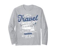 Funny Van Travel Camping Life Get Out of Bed Vintage Manche Longue
