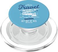 Funny Van Travel Camping Life Get Out of Bed Vintage PopSockets PopGrip pour MagSafe