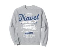 Funny Van Travel Camping Life Get Out of Bed Vintage Sweatshirt