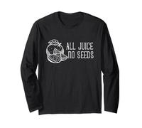 Funny Vasectomy All Juice No Seeds Jeu de Mots Orange pour Hommes et Papas Manche Longue