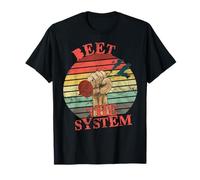 Funny Vegan Beet The System Anarchy Retro Veganism Veggie T-Shirt
