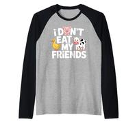Funny Vegan I Don't Eat My Friends Vegetarian Manche Raglan
