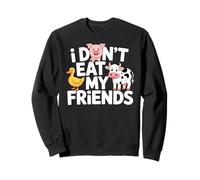 Funny Vegan I Don't Eat My Friends Vegetarian Sweatshirt