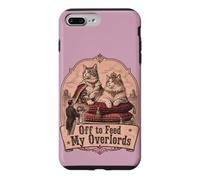 Funny Victorian Cat Overlord Feeding Humour Cat Lover Coque pour iPhone 7 Plus/8 Plus