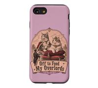 Funny Victorian Cat Overlord Feeding Humour Cat Lover Coque pour iPhone SE (2020) / 7/8