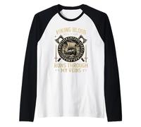 Funny Viking Blood Runs Through My Veins Vikings Norse Manche Raglan