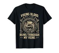 Funny Viking Blood Runs Through My Veins Vikings Norse T-Shirt