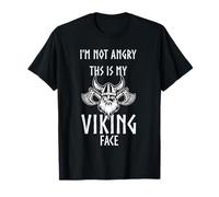 Funny Vikings Quote I'm not Angry Viking Face T-Shirt