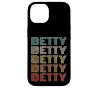 Funny Vintage 70s Repeated Text Design First Name Betty Coque pour iPhone 14
