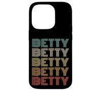 Funny Vintage 70s Repeated Text Design First Name Betty Coque pour iPhone 14 Pro
