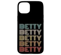 Funny Vintage 70s Repeated Text Design First Name Betty Coque pour iPhone 15 Plus