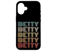 Funny Vintage 70s Repeated Text Design First Name Betty Coque pour iPhone 16
