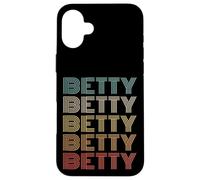 Funny Vintage 70s Repeated Text Design First Name Betty Coque pour iPhone 16 Plus