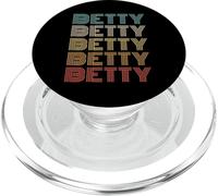 Funny Vintage 70s Repeated Text Design First Name Betty PopSockets PopGrip pour MagSafe