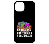 Funny Vinyl Record Collector Crate Digger Dust Inhaler Coque pour iPhone 14