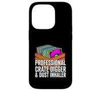 Funny Vinyl Record Collector Crate Digger Dust Inhaler Coque pour iPhone 14 Pro