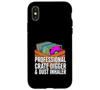 Funny Vinyl Record Collector Crate Digger Dust Inhaler Coque pour iPhone X/XS