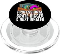 Funny Vinyl Record Collector Crate Digger Dust Inhaler PopSockets PopGrip pour MagSafe