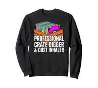 Funny Vinyl Record Collector Crate Digger Dust Inhaler Sweatshirt