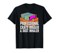 Funny Vinyl Record Collector Crate Digger Dust Inhaler T-Shirt