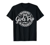 Funny Warning Girls Trip in Progress 2026 Vacation Matching T-Shirt